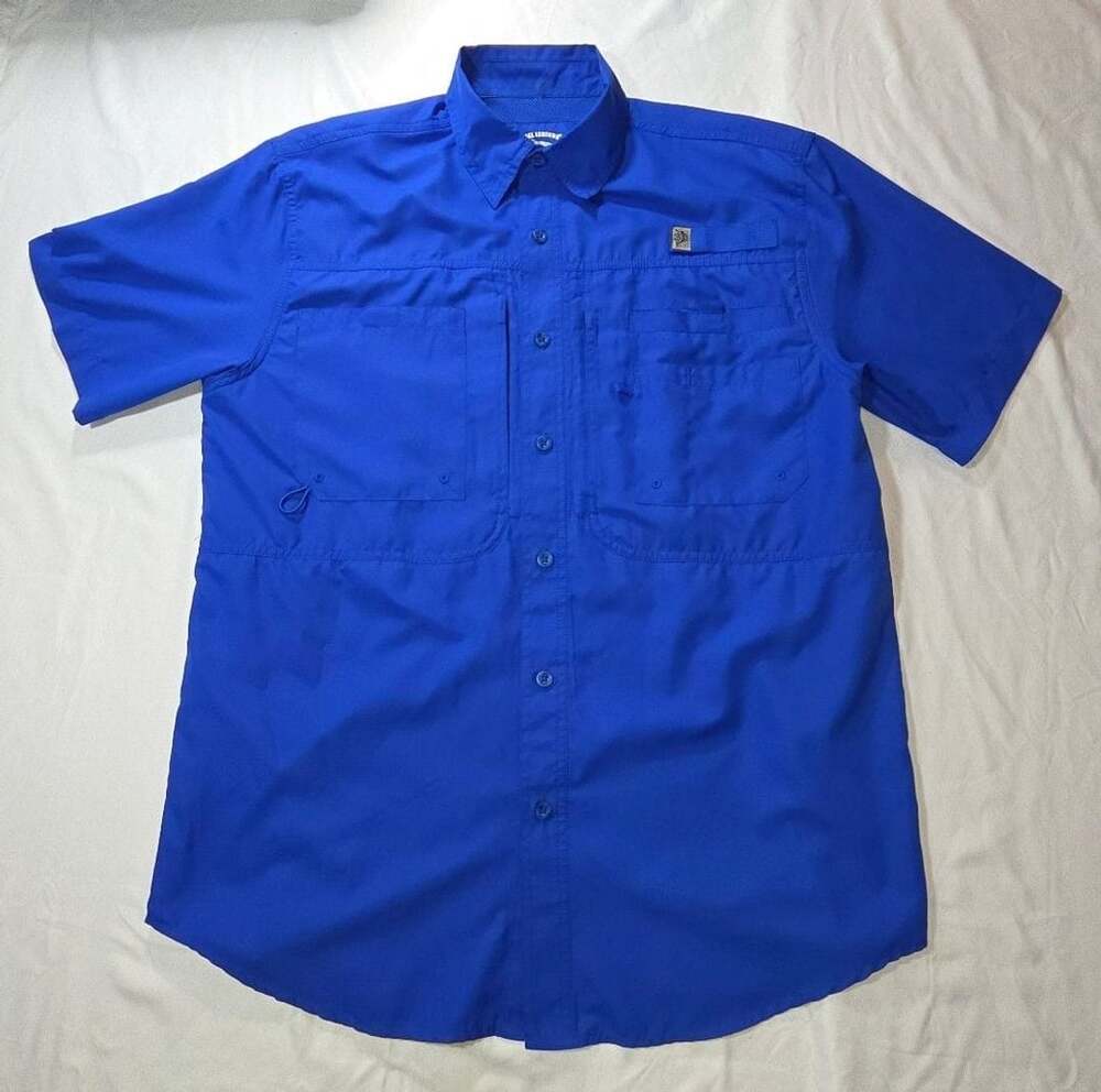 Reel Legends Fishing Shirt Size S Royal Blue Short Sleeve Vented